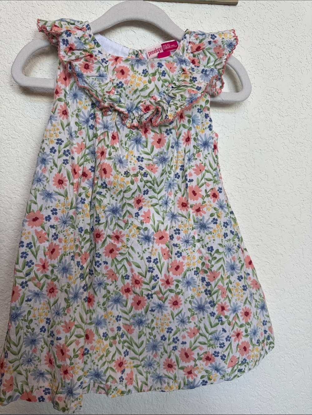 Penelope Mack White Floral Toddler Dress
